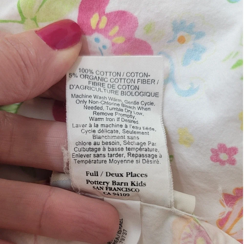 Pottery Barn Kids Garden Party Full 4 Pc Sheet Set Organic Cotton Floral  2011